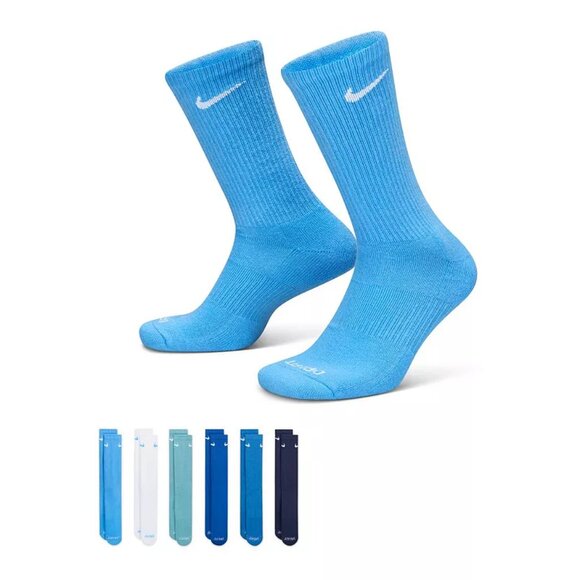 Men's Nike 6-pack Everyday Plus Cushion Crew Training Socks MEN 8-12 WMN 10-13 - Picture 1 of 5
